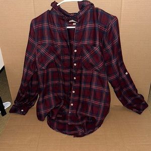 Francesca’s purple and blue flannel